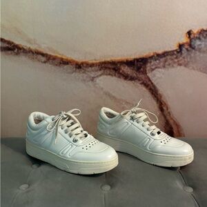 Jimmy Choo “Rome” White Leather Sneakers